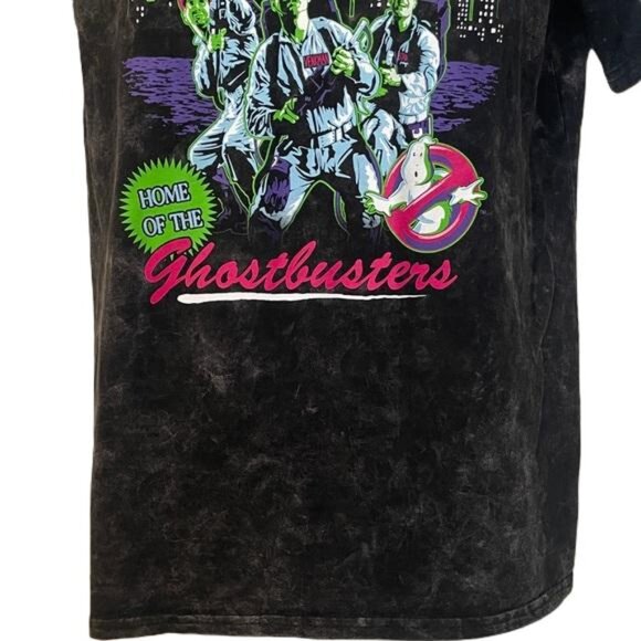 Ghostbusters New York City Graphic T Shirt Black Acid Wash Mens Large - Picture 4 of 6